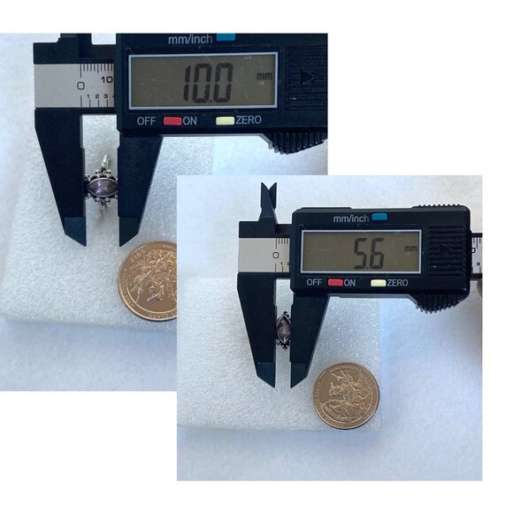 Sterling Silver 925 Bezel Set Marquise Amethyst Solitaire Ring Sz 5 - Picture 10 of 16